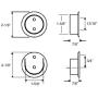 Nuk3y Heavy Duty Metal Steel Closet Pole Socket Set 1-1/2'' (Polished Brass)