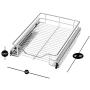 Smart Design 1-Tier Shelf Pull-Out Cabinet Organizer - Small - Roll-Out Extendable Sliding Drawer - Steel Metal - Holds 100 lbs. - Kitchen (12 In. x 18-35) [Chrome]