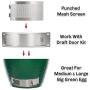 GriAddict Upgrade Mesh Screen for Medium & Large Big Green Egg Replacement Accessories, Stainless Punched Metal Panel Work with Green Egg Draft Door Parts, More Robust Than The Original Equipment
