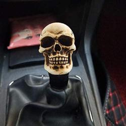 Jialuode Universal Skull Shifter Knob Car Shift Stick Handle Transmission Shifting Head Fit for SUV, Saloon car, Sedan, Truck and Van etc Bone Color