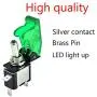 ESUPPORT Car Green Cover Green LED Light Rocker Toggle Switch SPST ON Off Pack of 5
