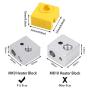 3D Printer Heater Block Silicone Cover, Aokin MK7 MK8 MK9 Silicone Sock for MK7/8/9 3D Printer Hotend Extruder, Creality CR-10, S4, S5, Ender 3, Anet A8, Yellow, 3 Pcs