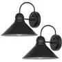 Dusk to Dawn Sensor Outdoor Wall Sconce, Exterior Wall Light Fixture, Matte Black Wall Lantern with Metal Shade for Entryway, Porch, Front Door, ETL Listed, 2 Pack