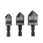 Drill Warehouse 3 Piece 1/4'' Hex 12/16/19mm Countersink Bore Set for Wood Metal Quick Change Bit, Pack in Metal Box