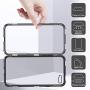 iPhone 8 Plus Case,iPhone 7 Plus Case, ZHIKE Magnetic Adsorption Case Metal Frame Tempered Glass Back with Built-in Magnet Cover for Apple iPhone 7Plus/8 Plus (Black, iPhone 7 Plus/8 Plus)
