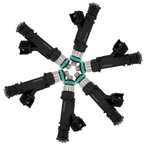 Fuel Injectors Parts,ROADFAR 4 Hole Engine Fuel Injector Kits Fit for for Dodge for Dakota/Durango/Nitro/Ram 1500,for Jeep for Commander/Grand Cherokee/Liberty 1500 0280158020,Set of 6