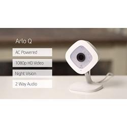 Arlo (VMC3040-100NAS) Q – Wired, 1080p HD Security Camera | Night vision, Indoor only, 2-Way Audio | Cloud Storage Included | Works with Alexa (VMC3040), White