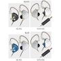 CCA CA4 in-Ear Headphones 1 DD & 1 BA Earphone HiFi DJ Stereo Deep Bass Earbuds with Detachable Cable Noise Isolating Metal Headset with Hybrid Driver for Running, Jogging, Walking(Blue No Mic)