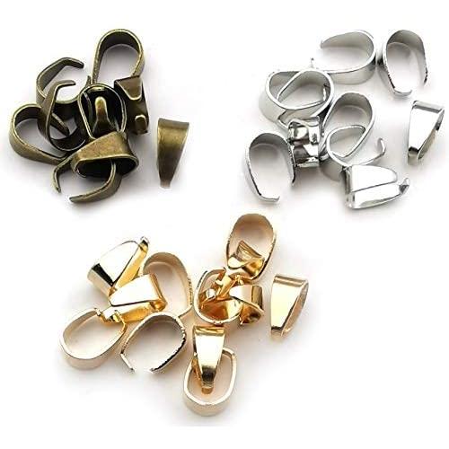 300pcs Mixed Metal Pinch Clip Clasp Bail Finish Necklace Clasps Pendant Clasps Claw Bail,Pendant Clasps, Pinch Clip Clasp Bail for Necklace (M148)