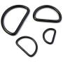 Metal D Ring Non Welded D-Rings Electroplated Black 1 Inch (100 Pack)