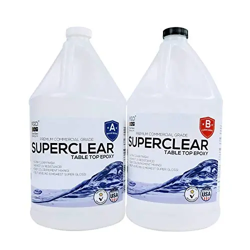 SUPERCLEAR EPOXY RESIN Crystal Clear 2 Gallon Resin Food Safe Epoxy Kit for Casting Resin, Art Resin, Mica Powder, Pigment Powder, River Tables, Live Edge Tables, BAR Tops, COUNTERTOP EPOXY, 1:1 Ratio SUPERCLEAR EPOXY RESIN Crystal Clear 2 Gallon Resin Food Safe Epoxy Kit for Casting Resin, Art Resin, Mica Powder, Pigment Powder, River Tables, Live Edge Tables, BAR Tops, COUNTERTOP EPOXY, 1:1 Ratio