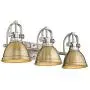 Emliviar 3-Light Bathroom Vanity Light Fixtures, Gold and Brushed Nickel Finish with Metal Shade, 4054 BG