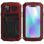 HATA iPhone 11 Metal Military Heavy Duty case, iPhone 11 Rugged Drop Tested Case with Built-in Screen Protector Kickstand Sturdy Full Body Cover (Red, iPhone 11)
