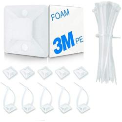 Cable Tie Mount,100 Pack Zip Tie Adhesive-Backed Mounts stick on wire holder, Screw Hole Anchor Wire Tie Base Holders