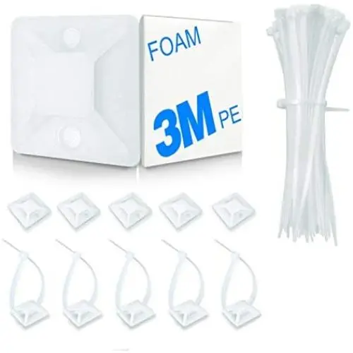 Cable Tie Mount,100 Pack Zip Tie Adhesive-Backed Mounts stick on wire holder, Screw Hole Anchor Wire Tie Base Holders Cable Tie Mount,100 Pack Zip Tie Adhesive-Backed Mounts stick on wire holder, Screw Hole Anchor Wire Tie Base Holders