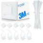 Cable Tie Mount,100 Pack Zip Tie Adhesive-Backed Mounts stick on wire holder, Screw Hole Anchor Wire Tie Base Holders