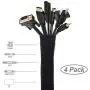 Cable Management Sleeve, JOTO Cord Management System for TV/Computer/Home Entertainment, 19-20 inch Flexible Cable Sleeve Wrap Cover Organizer, 4 Piece - Black Cable Management Sleeve, JOTO Cord Management System for TV/Computer/Home Entertainment, 19-20 inch Flexible Cable Sleeve Wrap Cover Organizer, 4 Piece - Black
