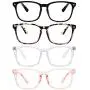 4-Pack Reading Glasses Blue Light Blocking, Fashion Square Computer Readers Women Men Clear Lens Anti UV & Glare 4-Pack Reading Glasses Blue Light Blocking, Fashion Square Computer Readers Women Men Clear Lens Anti UV & Glare