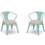 Delta Children Bistro 2-Piece Chair Set, Eggshell Aqua with Driftwood