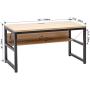 TOPSKY 55'' Computer Desk with Bookshelf/Metal Hole Cable Cover 1.18'' Thick Desk (Natural)