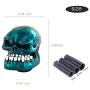 Bashineng Gear Stick Knob Skull Style Shift Head Replacement Shifter Fit Most Manual Automatic Cars (Metal Blue)
