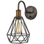 Dazhuan Polygon Metal Cage Wall Lights with On/Off Switch Plug-in Wall Sconce Set of 2