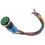 Etopars Black Case 19mm 12V 5A Power Symbol Angel Eye Halo Car Green LED Light Metal Push Button Toggle Switch Socket