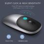 Wireless Mouse 2.4G Jelly Comb Bluetooth Mouse with USB Receiver Ultra Thin Computer Mouse with 3 Adjustable DPI 1000/1600/2400 Metal Mouse -Black and Sliver