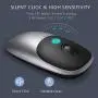 Wireless Mouse 2.4G Jelly Comb Bluetooth Mouse with USB Receiver Ultra Thin Computer Mouse with 3 Adjustable DPI 1000/1600/2400 Metal Mouse -Black and Sliver Wireless Mouse 2.4G Jelly Comb Bluetooth Mouse with USB Receiver Ultra Thin Computer Mouse with 3 Adjustable DPI 1000/1600/2400 Metal Mouse -Black and Sliver