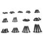 XLX 650PCS 13 Kinds M2 M2.3 M3 Black Sunk Head Self Tapping Screw Black Oxide Stainless Flat Cross Recessed Pan Head Screw Assortment Kit