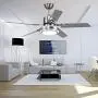 Reversible Ceiling Fan with Light and Remote Control, Stainless Steel, Silver (42in) Reversible Ceiling Fan with Light and Remote Control, Stainless Steel, Silver (42in)