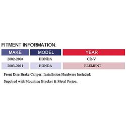MAYASAF 19B2662 19B2663 Front Brake Caliper Driver & Passenger Side Caliper Assembly Fit 2002-2004 Honda CR-V, 2003-2011 Honda Element, w/Mounting Bracket & Metal Piston