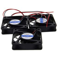 Othmro Brushless Cooling Radiators Case Fan Black 12V 2.4W 0.2A 60mm X 60mm X 15mm 6015MS 3PCS