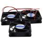 Othmro Brushless Cooling Radiators Case Fan Black 12V 2.4W 0.2A 60mm X 60mm X 15mm 6015MS 3PCS