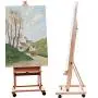 ShowMaven Multi-Function Studio Artist Easel, H-Frame Extra Large 360-Degree Spinner Wheel Rolling Adjustable Height, Red Beech Wood Studio Painting Stand ShowMaven Multi-Function Studio Artist Easel, H-Frame Extra Large 360-Degree Spinner Wheel Rolling Adjustable Height, Red Beech Wood Studio Painting Stand