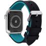 Apple Watch Band Silicone Compatible Apple Watch 38mm 40mm 42mm 44mm, Fullmosa Rainbow Soft Rubber iWatch Band for Apple Watch SE/6/5/4/3/2/1, Black Top/ Blue Bottom 40mm 38mm