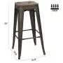 Devoko Metal Bar Stool 30 Indoor Outdoor Stackable Barstools Modern Industrial Square Wood Top Bar Stools Set of 4 (Gun) Devoko Metal Bar Stool 30 Indoor Outdoor Stackable Barstools Modern Industrial Square Wood Top Bar Stools Set of 4 (Gun)