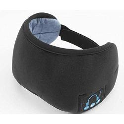 2020 Wireless Smart Music Eye Blinder Bluetooth Eye Mask Bluetooth 5.0 Breathable Custom Bluetooth 3D Sleeping Eye Mask with Headphone Buid in Microphone (Black)