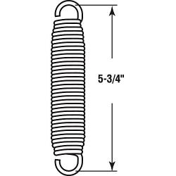 Prime-Line SP 9625 Hobby Horse Extension Spring, 5-3/4 in., Steel, Single Loop, 48.2 lbs. Max. Capacity