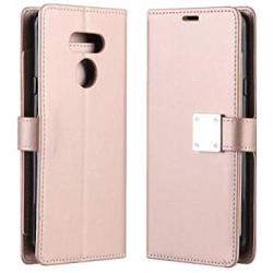 swp for LG Harmony 4 Case, LG Harmony 4 Wallet Case w/Wristlet Magnetic Metal Snap, Folio Flip Leather Cover w/Kickstand [6 Credit Card Slots], Protective Case w/Stylus Pen for K41 (Rose Gold)