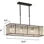 BAYCHEER Modern K9 Clear Crystal Rectangle Island Dining Room Chandelier Lighting Ceiling Light Fixture Pendant Hanging Lamp for Dining Room Bedroom Livingroom 3 Lights Black Finish BAYCHEER Modern K9 Clear Crystal Rectangle Island Dining Room Chandelier Lighting Ceiling Light Fixture Pendant Hanging Lamp for Dining Room Bedroom Livingroom 3 Lights Black Finish