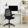 Mid-Back Ergonomic Home Office Chair,Komene Adjustable Mesh Computer Chair Thickened Seat Desk Chair with Lumbar Support and Flip-up Armrest Task Chair, Hold on 300lbs