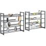 SONGMICS 8-Tier Shoe Rack, Set of 2 Stackable 4-Tier Shoe Organizers, Metal Mesh Shoe Shelf Storage, Adjustable Flat or Angled Shelves, Cool Gray ULMR08GB