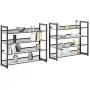 SONGMICS 8-Tier Shoe Rack, Set of 2 Stackable 4-Tier Shoe Organizers, Metal Mesh Shoe Shelf Storage, Adjustable Flat or Angled Shelves, Cool Gray ULMR08GB SONGMICS 8-Tier Shoe Rack, Set of 2 Stackable 4-Tier Shoe Organizers, Metal Mesh Shoe Shelf Storage, Adjustable Flat or Angled Shelves, Cool Gray ULMR08GB