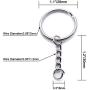 Metal Split Keychain Ring Parts - 50 Key Chains with 28mm Open Jump Ring and Connector - Make Your Own Key Ring