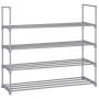 HOMEFORT Shoe Rack Metal Shoe Tower Shoe Storage Organizer Unit Entryway Shelf Stackable Cabinet with Durable Metal Shelves (4-Tier, Grey)