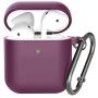 Airpods Case , BELONGME Airpods Silicone Case Cover with Keychain, 360°Protective AirPods Accessories Kits Shockproof Airpods Case Compatible with Apple Airpods 2 &1 (Front LED Visible) Burgundy