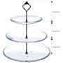 Happy Will 5 Sets 3 Tier Crown Cake Stand Fruit Cake Plate Handle Fitting Hardware Rod Stand Holder with Stylus Black (Plates Not Include)