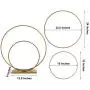 Efavormart 24'' | 16'' Gold Double Metal Hoop Wedding Centerpiece, Flower Stand