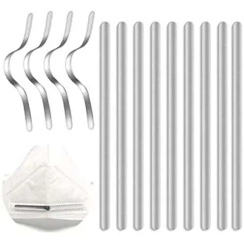 Nose Bridge Strips for Mask, 100 Pieces Aluminum Strips Nose Wire, Adjustable 90MM Metal Flat Nose Clips Wire for DIY Face Mask Making Accessories (100)